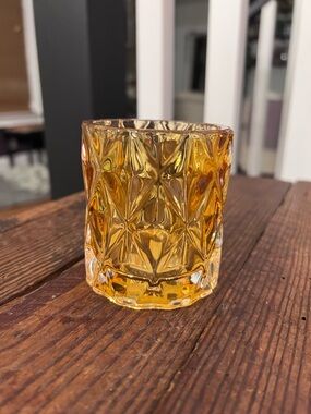 Amber Textured Glass Votives (4)